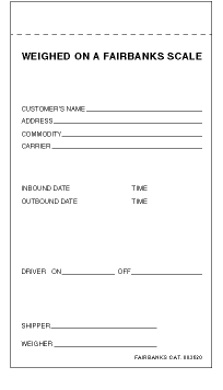 Image of scale ticket 083620 3-15/16 x 7-1/8 Quadruplicate - White Carbonless Self-Imaging Paper, White Carbonless Bond