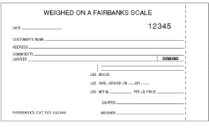 image of scale ticket 083895 3-15/16 X 7 2-Part - White Self-Imaging Paper, White Ledger, Blue One-Time Carbon